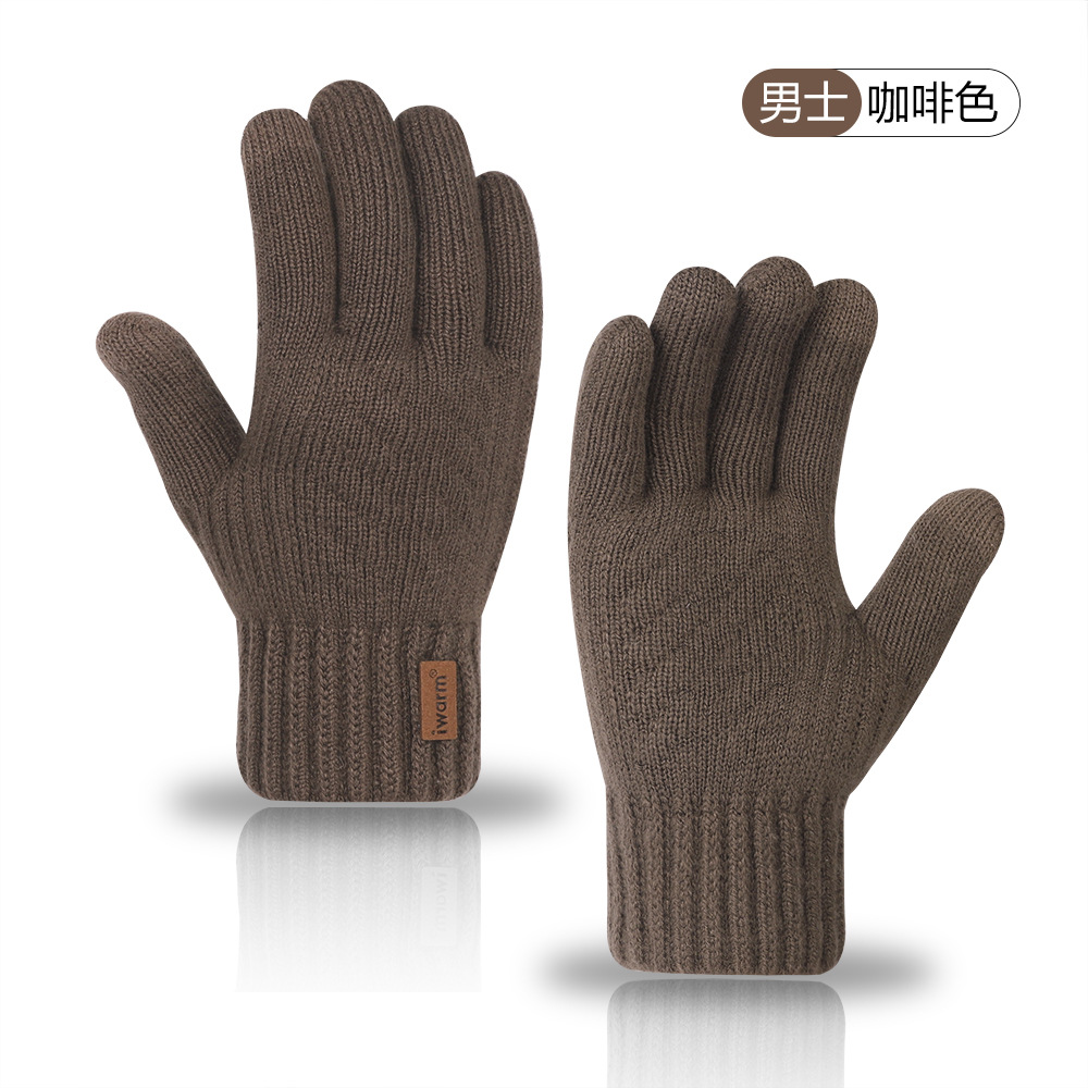 Iwarm cálidos guantes de pantalla táctil térmica de doble capa para hombres y mujeres de invierno con forro polar engrosado a prueba de frío al aire libre guantes de punto