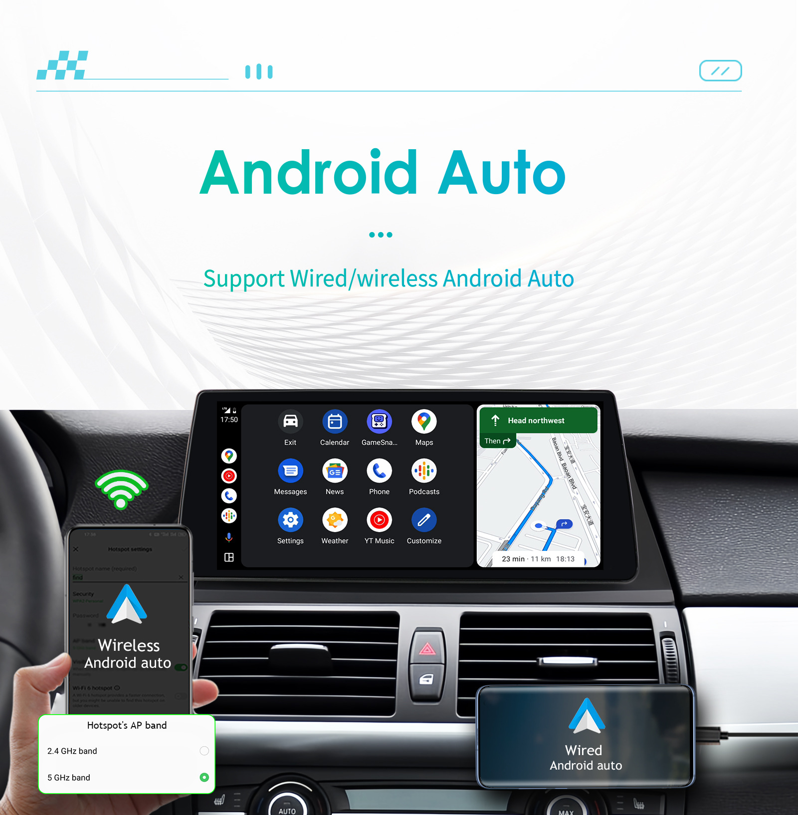 Cross-Border Suitable for 11-14 Bmw X5 X6 Navigation Android Large-Screen Smart Car Mp5 Navigation All-In-One Machine
