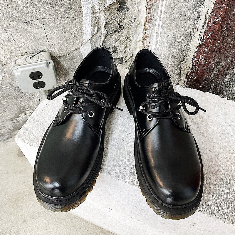 Martens, черные туфли в английском стиле для кожаной обуви, ремень с металлическим дизайном, корейский стиль