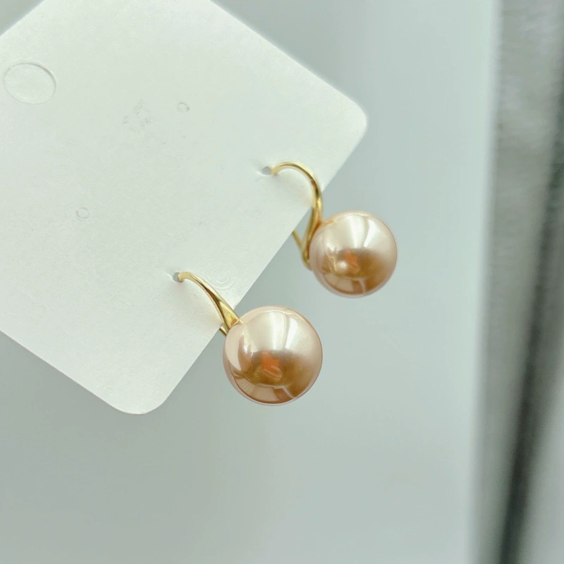 Pearl bow earrings, Japanese‑Korean style, rhinestone‑encrusted, lightweight 0.01 kg