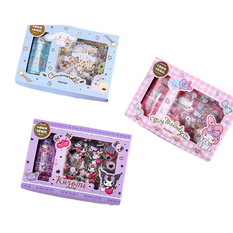 Yuemu ST-1528 Sanrio cinta adhesiva caja de regalo traje estudiante cute Cartoon diario DIY decorativo diario