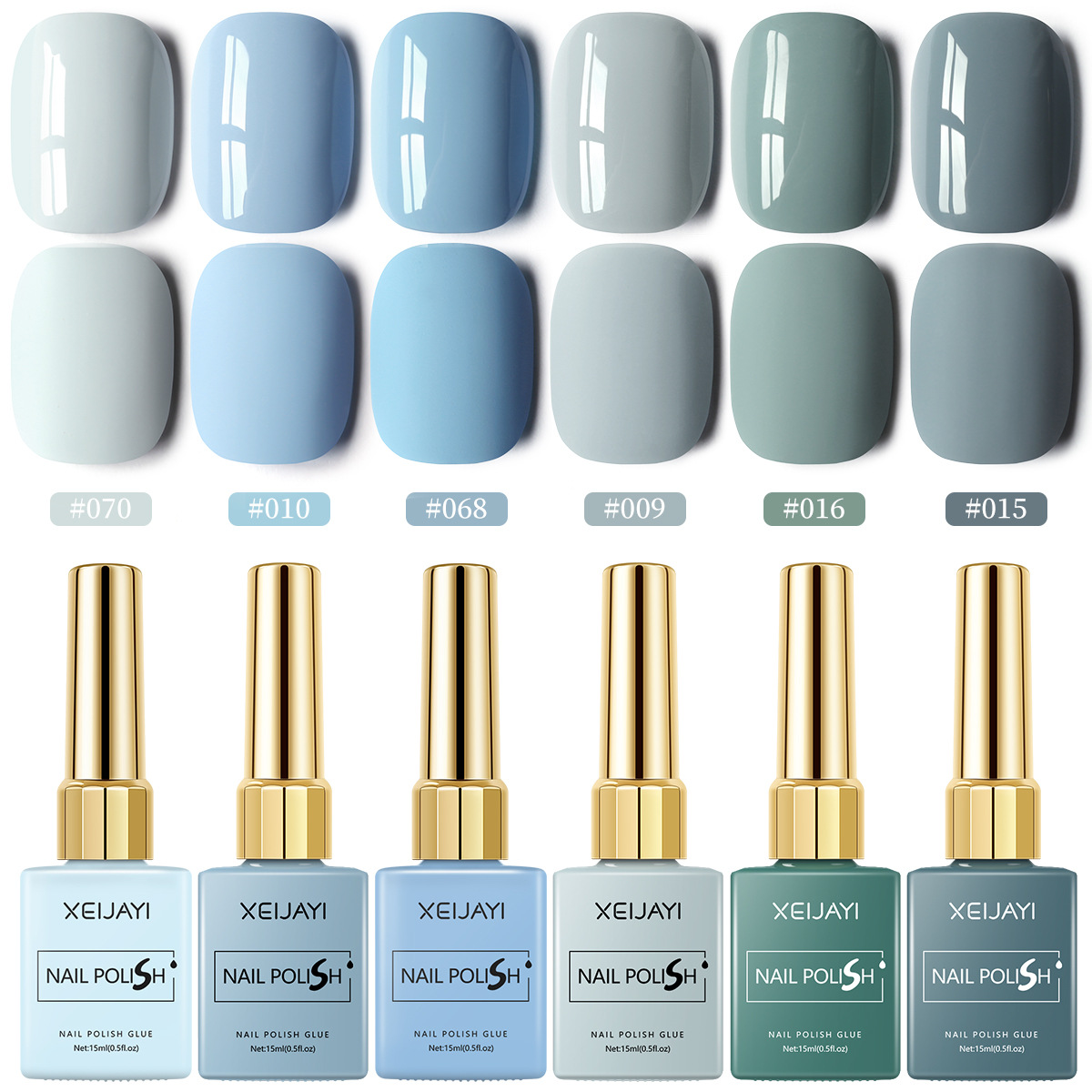 Esmalte de Uñas en Gel Azul Bruma de Secado Rápido para Salón de Uñas