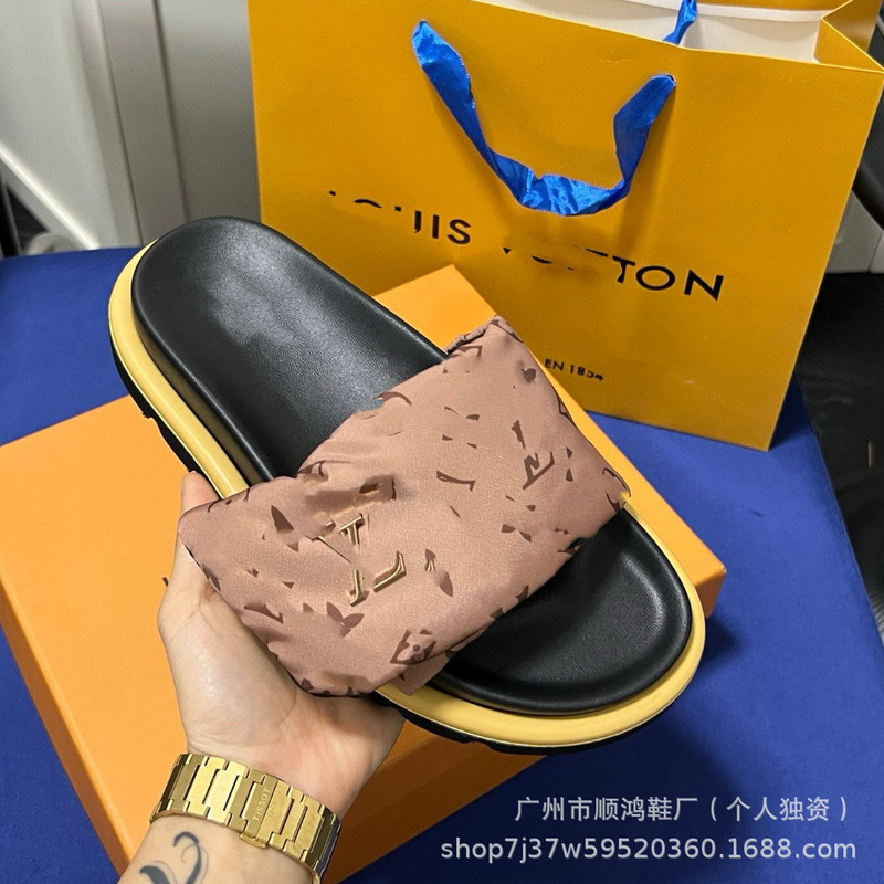 驴家魔术贴厚底拖鞋夏季新款百搭休闲老花情侣大码一字沙滩凉拖鞋|undefined