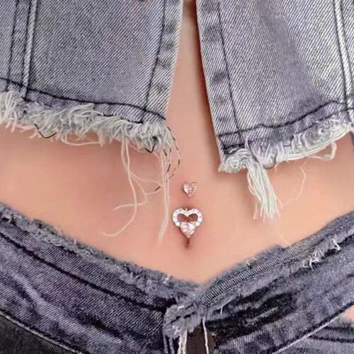 European and American cross -border Amazon love belly button nail nails drilling nail nails female nourishing paddy hot girl recommendation puncture jewelry