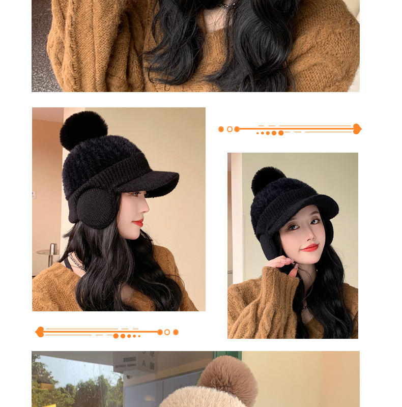 New Autumn Winter Versatile Korean Style Warm Ear Protection Knitted Wool Hat With Thickened Fleece Lining_voghion.com