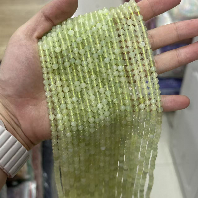 天然新山玉圆珠岫玉散珠秀玉半成品珠子DIY饰品配件厂家现货批发|undefined