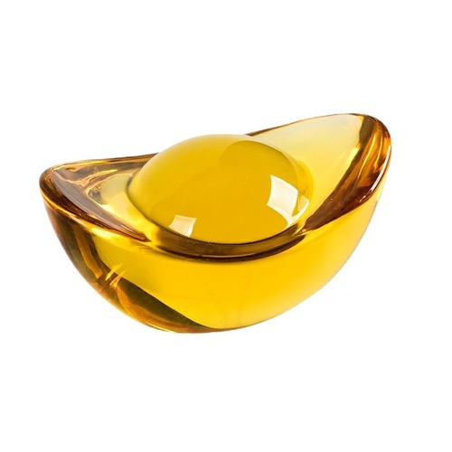 Manufacturer wholesale crystal ingot cornucopia decoration gold ingot home office desk crafts ornaments