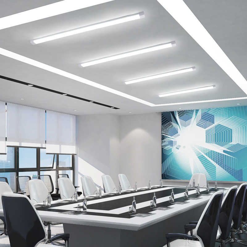 Lámpara de tira LED lámpara de purificación de tres pruebas lámpara de soporte integrado lámpara fluorescente de techo de oficina lámpara de tira a prueba de polvo