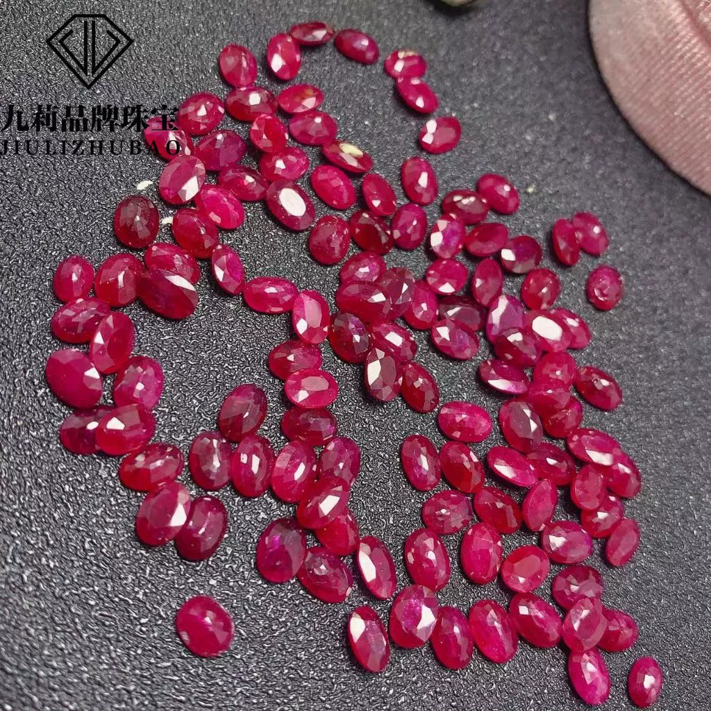 Оптовая продажа натуральных рубинов цвета голубиной крови, овальные, многограночные, для инкрустации в кольца, серьги и ювелирные изделия