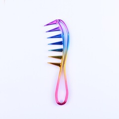2025 クロスボーダーサロン電気メッキヘアスムージングコームスタイリングコームハイエンドブティックリッチゴールデンストレートヘアコームヘアスムージングコーム
