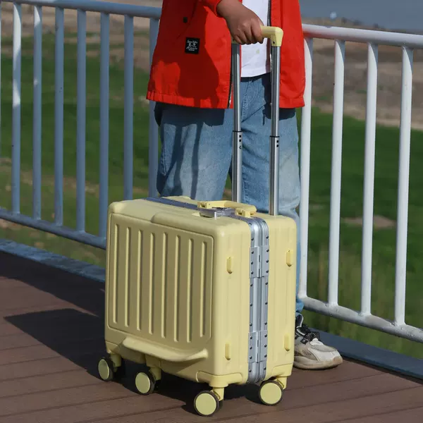 Thickened 6-Wheel Children's Aluminum Frame Trolley Case That Can Be Ridden on 20inch Suitcases for Boys and Girls Trolley Travel Password Cases