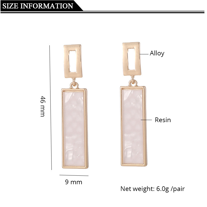9g Weight Resin Inlay Material Drop Earrings, Ear Cuffs Classification 1 Pair Quantity Holiday, Daily Occasion Alloy Material Geometric Pattern Women's Gender Elegant, Simple Style Style 1 Pair Elegant Simple Style Geometric Alloy Resin Drop Earrings Ear Cuffs 无
