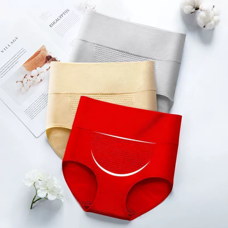 Японское Бесшовное 3D сотовое теплое нижнее белье больших размеров Palace со средней талией, Женские Дышащие Хлопковые женские трусы с сокращением живота и подтяжкой бедер