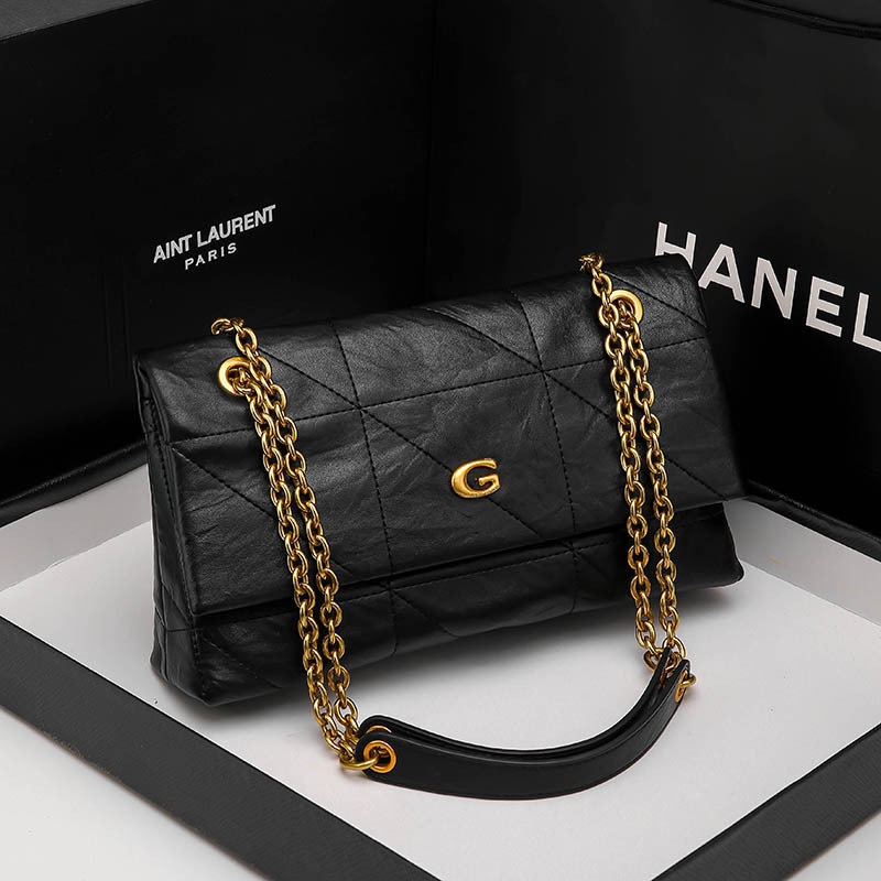 2025 Autumn/Winter New Genuine Leather Small Chanel-Style Quilted Chain Shoulder Crossbody Bag for Women Lightweight Handbag