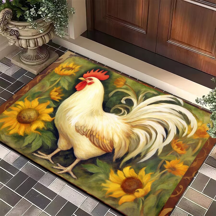 Mud de diatomeas Amazon emitió una alfombra de piso de gallo grande estadounidense transfronteriza, alfombrilla de entrada para puerta, alfombrilla de cocina resistente a las manchas