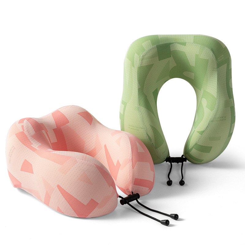 Cross-border new cool and stylish color-dyed high-density memory foam U-shaped pillow, machine washable, factory office nap pillow