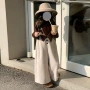 韩国翻领女孩女童背带裤