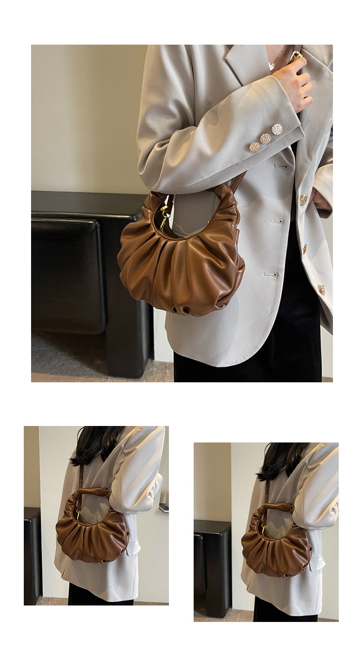 Cloud pleated for women in 2024, new underarm bag, single shoulder crossbody, niche texture, versatile, Korean version_voghion.com