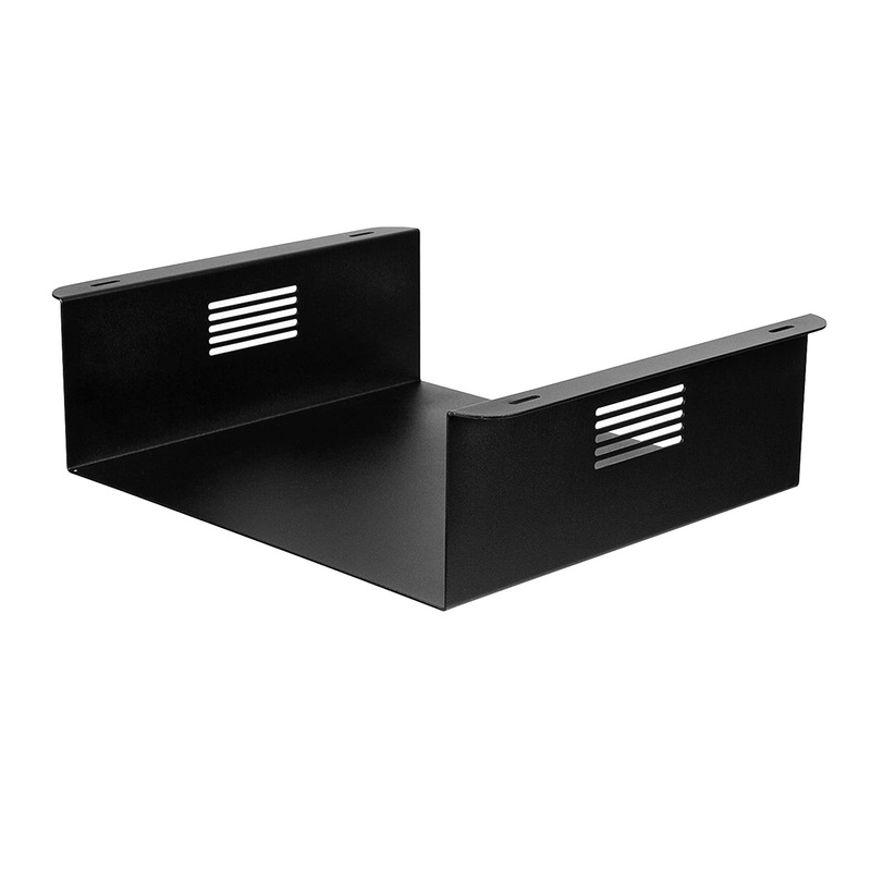 Under-Desk Cpu Stand, Metal Under-Desk Computer Stand with Ventilation Side Panels, Laptop Stand, Office Storage Rack