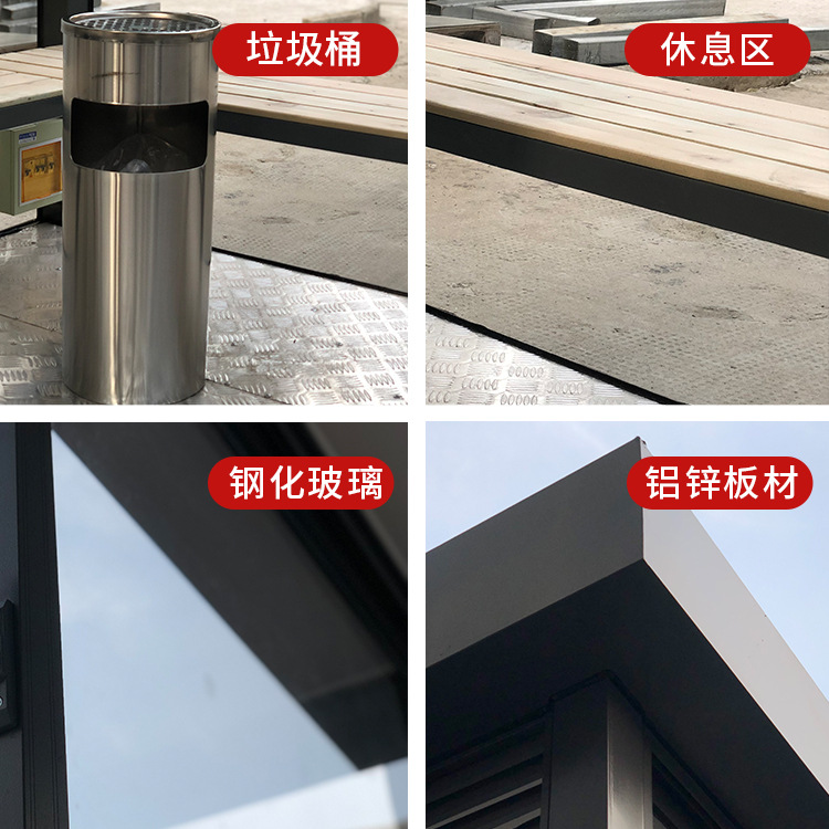 Cabina de fumar al aire libre centro comercial interior área de descanso para fumadores móvil estructura de acero cabina de vidrio estacionamiento cabina de peaje