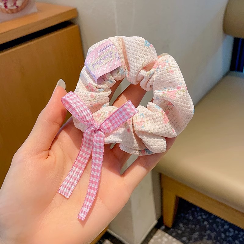 Banda de pelo de intestino grueso de cerdo de satén hembra Red simple cuerda de pelo hembra grasa salchicha cabeza cuerda alta elástica lazo de pelo banda de goma tocado