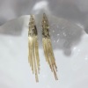 Retro long advanced earrings with tassels, European style, diamond encrusted, bright catchy style, high-quality style, internet celebrity, wholesale