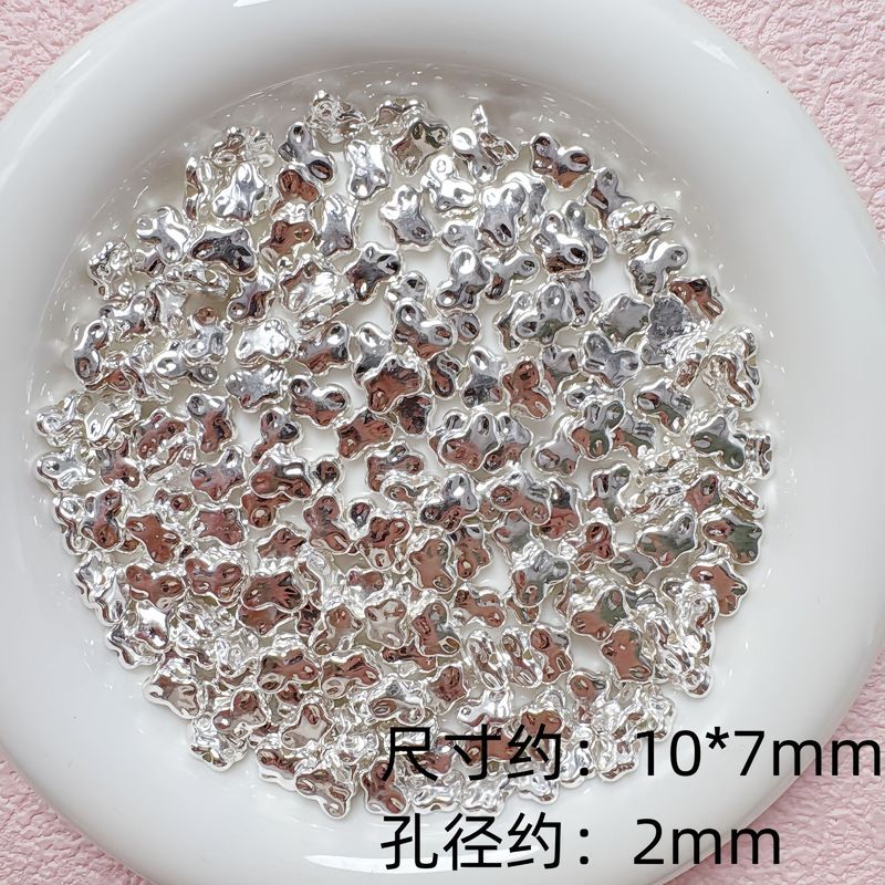 シルバー多用途ベーシック色保持合金ラブリボンスルーホールビーズ diy ブレスレットネックレスジュエリーアクセサリー|undefined
