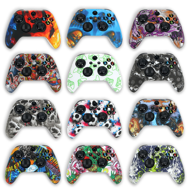 Suitable for Xbox Series S X Controller Silicone Cover, Water Transfer Printing Cover, Xbox Ss Sx Controller Protective Cover