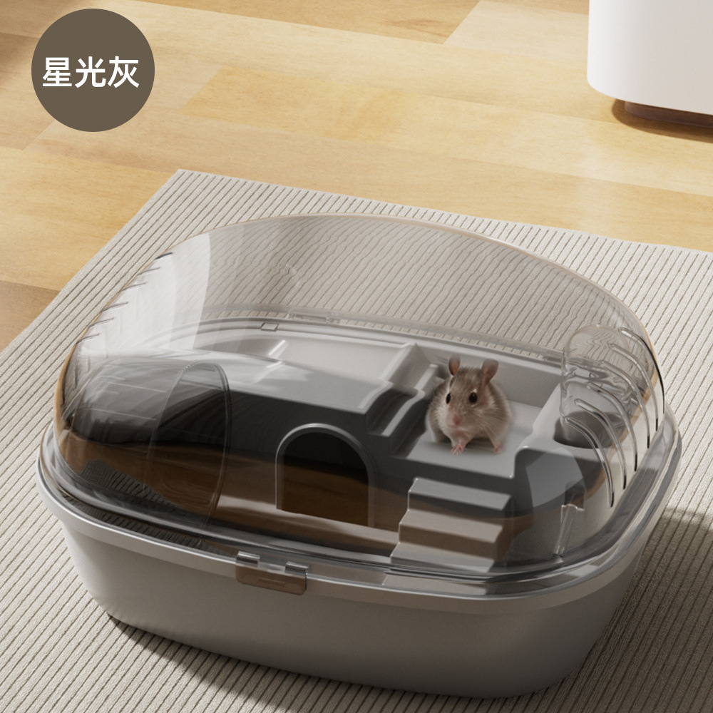 Jaula de hámster más de lujo acrílico transparente villa casa jaula de hámster caja de alimentación con rueda de correr al por mayor image 7