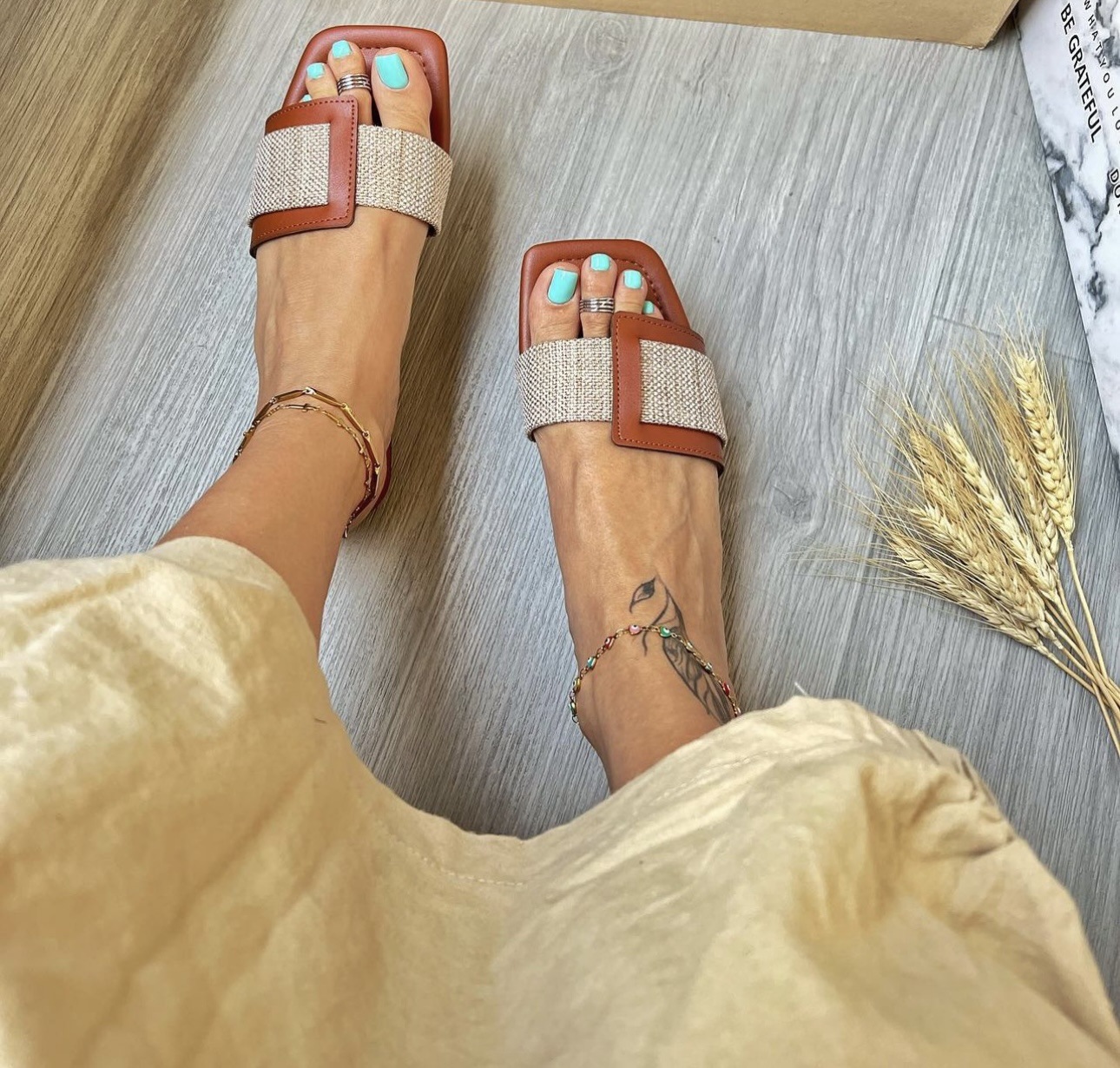 Women's Elegant Commute Color Block Square Toe Slides Slippers Beach Sandals display picture 4