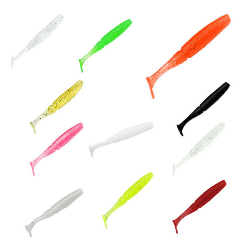 Factory direct sales slotted screw T-tail monster T-tail fish lure soft bait soft fish fake bait 7.5cm3g