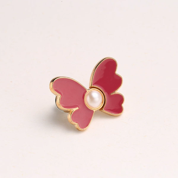 Pearl butterfly rose red