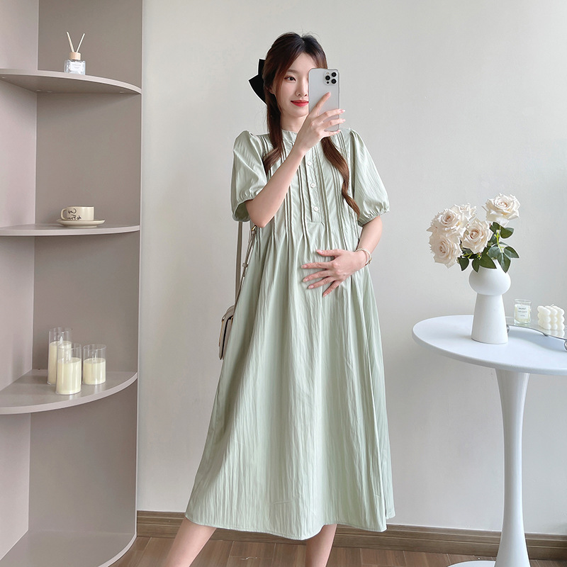 Summer New Maternity plus size Women's Slimming dress Midi Pregnant Women's Dress Loose Women's Dress