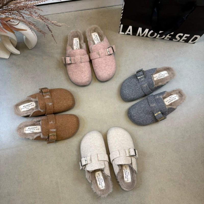 2024 зима новая мода ретро модная сеть красная французская дикая легкая роскошь повседневная плоская обувь Birkenn