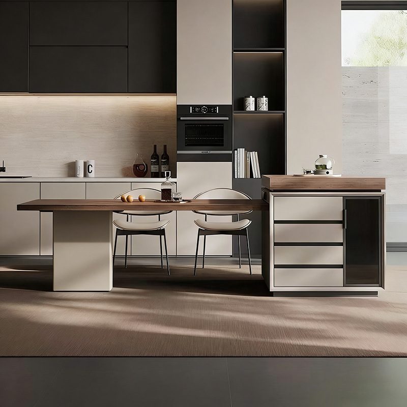 Mesa de comedor de roca italiana en todo un hogar telescópico multifuncional mesa de mesa de cocina moderna y simple de alta gama