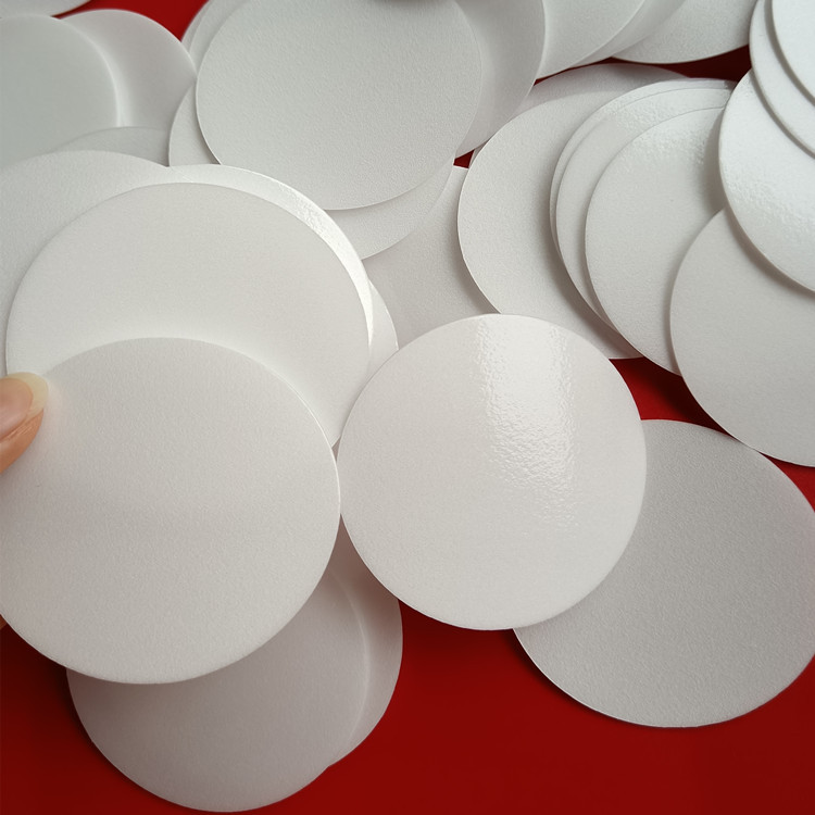 新品推荐白色pe发泡片pe带纸板垫片 瓶盖内垫压敏垫片铝箔封口片