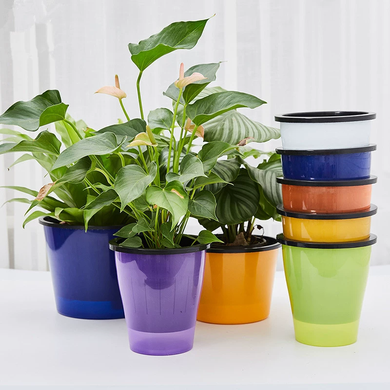 Новый кружево ленивый цветочный горшок автоматически впитывает воду без полива и хранит воду полупрозрачная смола пластиковая имитация керамики цветной цветочный горшок