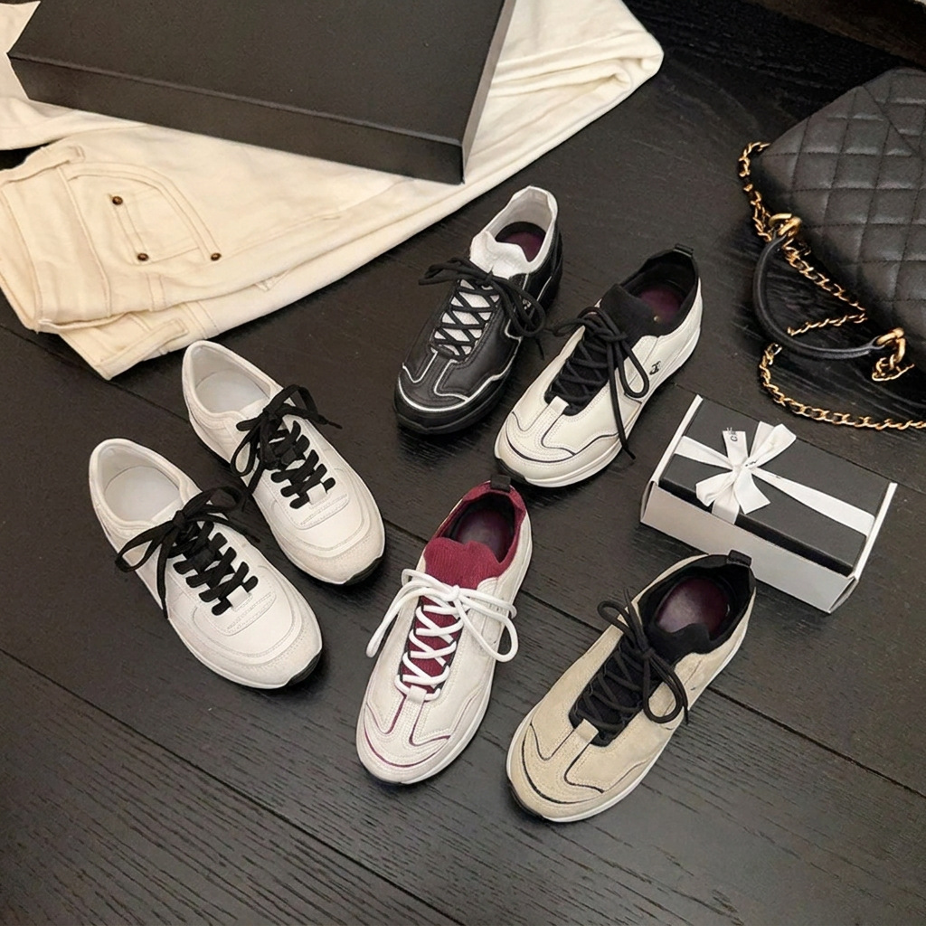 Qadın idman ayaqqabısı, qalın altlıqlı, bağlı casual model