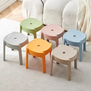Plastic Small Stool Thickeneded Household Small Bench Adult Round Stool Stackable Coffee Table Stool Bathroom Non-Slip Kidsren's Dipeng