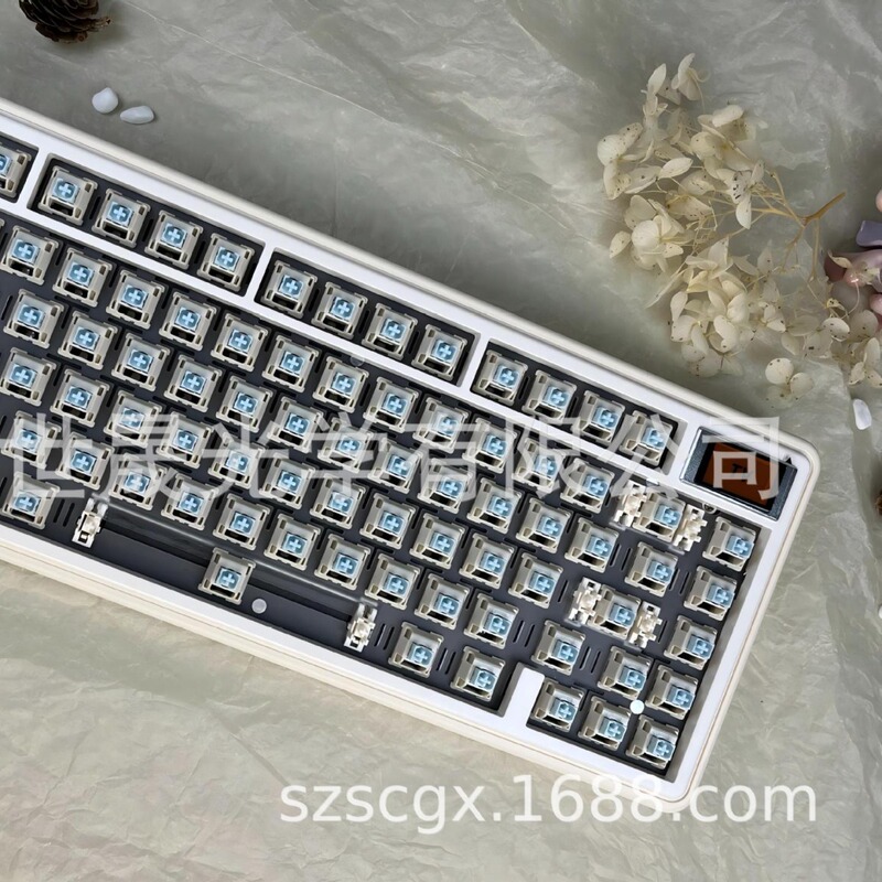 Red mechanical keyboard customized three-mode wireless bluetooth computer game GASKET kit