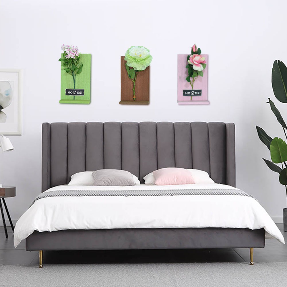 Mayorista nórdico ins tablero de madera de color flor simulación decoración de pared colgante artesanía decoración del hogar partición de madera