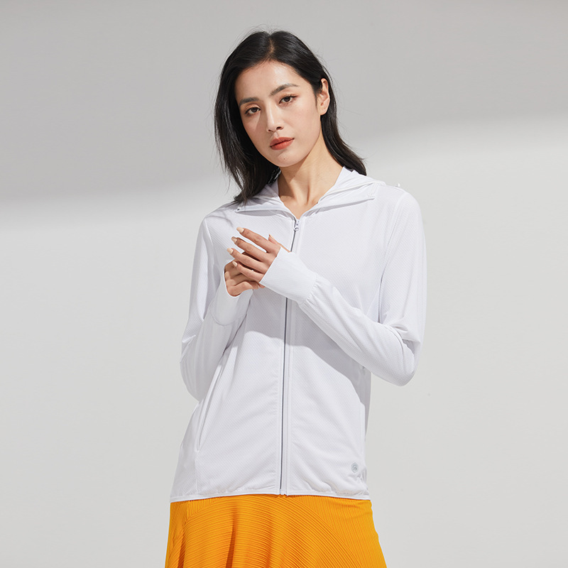Chaqueta de Protección Solar con Capucha de Poliéster UPF50+ Transpirable