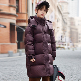 Children's Down Jacket Boys' Mid-length Thickened White Duck Down Boys' Korean Style Mid-large Children's 2024 New Warm Jacket