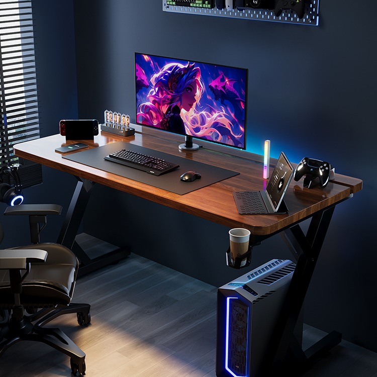 Free Shipping Titanium Ji S3 Gaming Desk with Clampable Mechanical Arm, Solid Wood Desktop Computer Desk, Carbon Fiber Home Segmented Office Desk