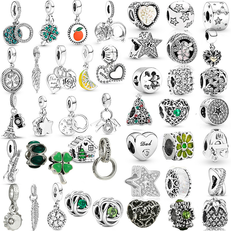 Panjia beads hollow rose flower and heart-shaped padlock two-in-one charm Valentine's Day charm bracelet jewelry accessories Panjia beads hollow rose flower and heart-shaped padlock two-in-one charm Valentine's Day charm bracelet jewelry accessories