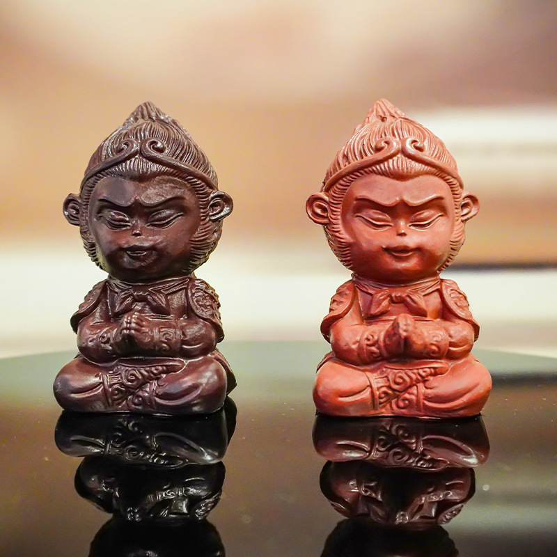 Decoraciones para acuarios, Mono Rey de la Meditación, Pequeño Wukong, Adornos de Libro Rojo, Manualidades Creativas de PVC, Ecológicas