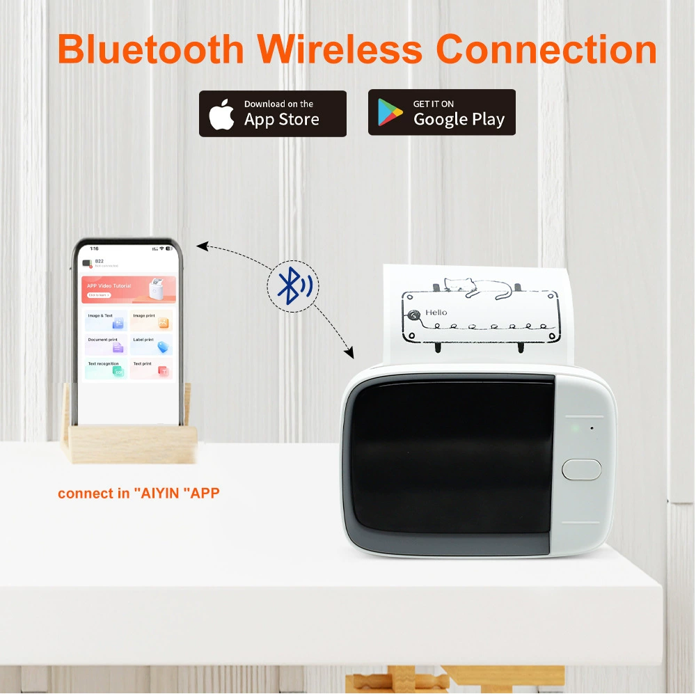 Портативный принтер, (поперечная торговля), bluetooth