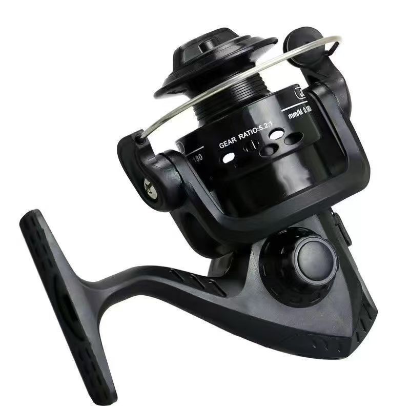 Black fishing reel (wireless, no paper box)