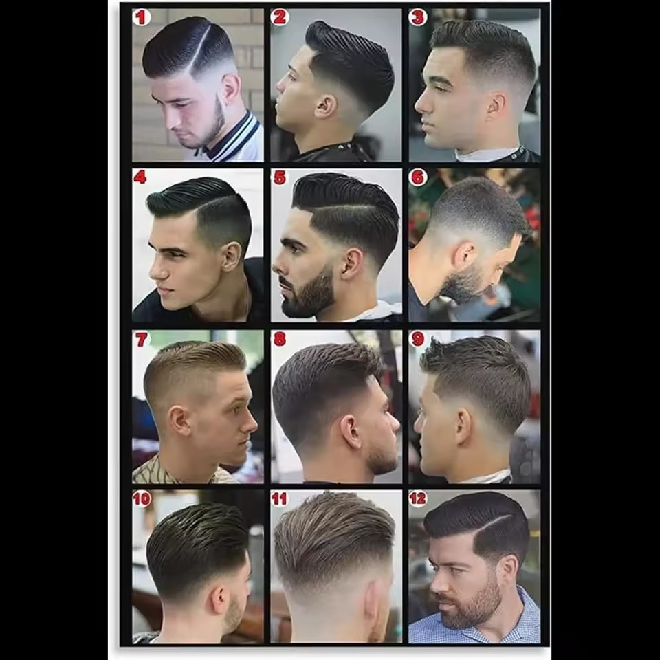 Modern barber shop haircut poster factory wholesale high-definition inkjet decorative painting cross-border e-commerce Temu