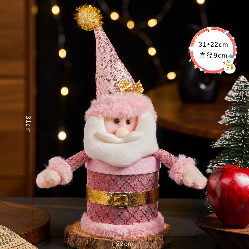 Navidad nueva caja de manzanas de punto Nochebuena creativa lindo regalo embalaje de latas de dulces adornos de mesa para niños